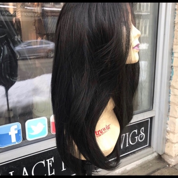 Full lace off black wig Handstitch handtied wig main image 8